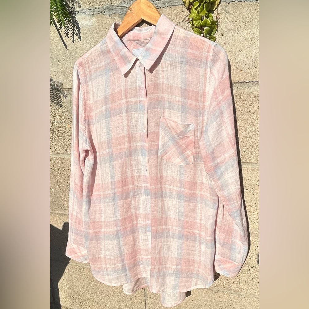 🛍SALE🛍 RAILS Charli Verona Plaid linen blend button down shirt